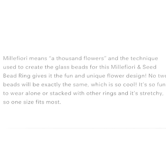 NEW beaded stretch flower ring - Picture 4 of 4